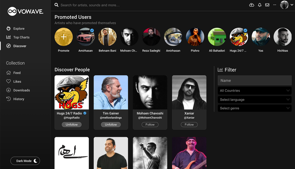 Music Social Network & Streaming Platform SaaS (Web App)